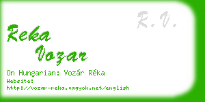 reka vozar business card